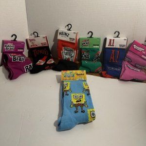Fun novelty gag character crew socks, size 6-12